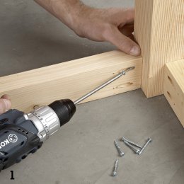 Attaching aprons to legs with pocket-hole screws